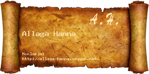 Allaga Hanna névjegykártya